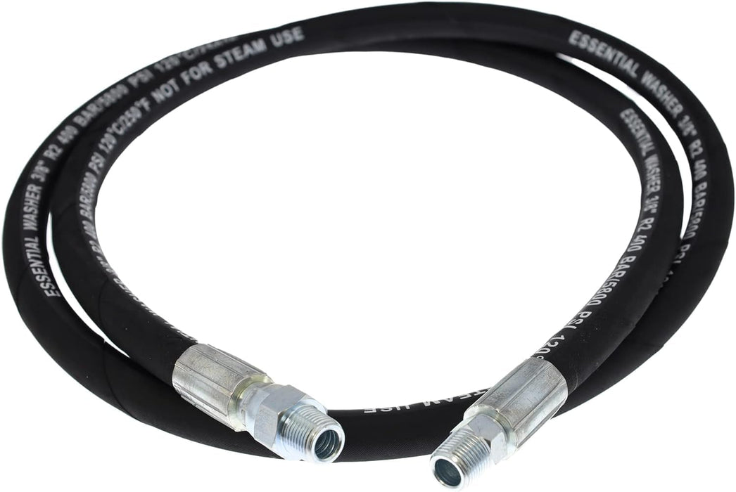 Pressure Washer 3/8" Male NPT Hose Whip Line with Fixed and Swivel Ends
