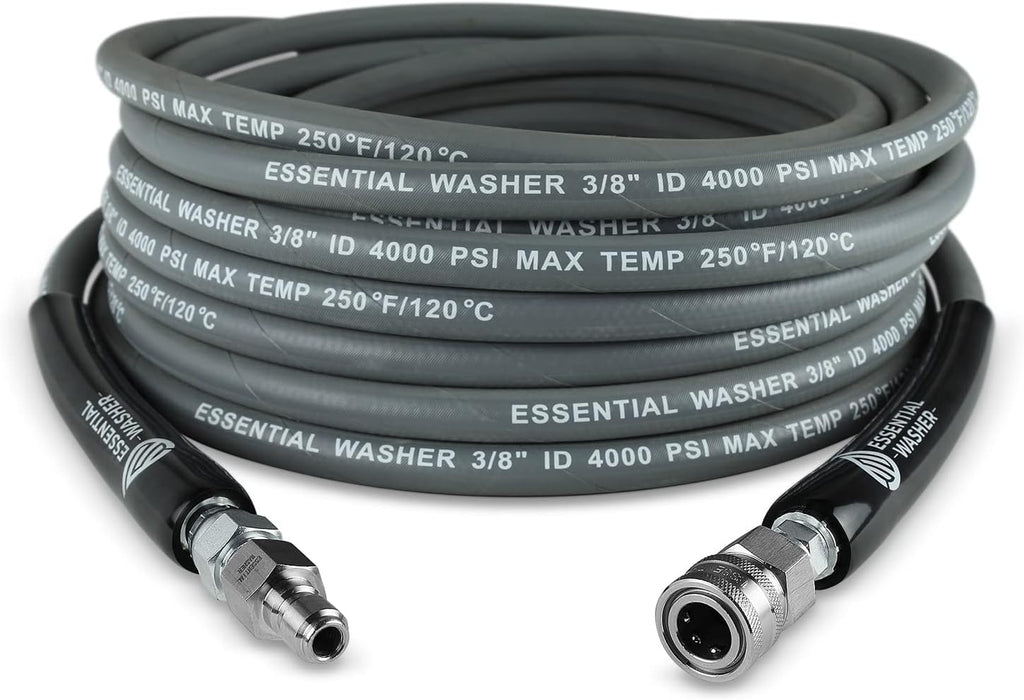 Pressure Washer Hose With 3/8 Quick Connect Fittings and 360 Swivel Outlet | 4000 PSI
