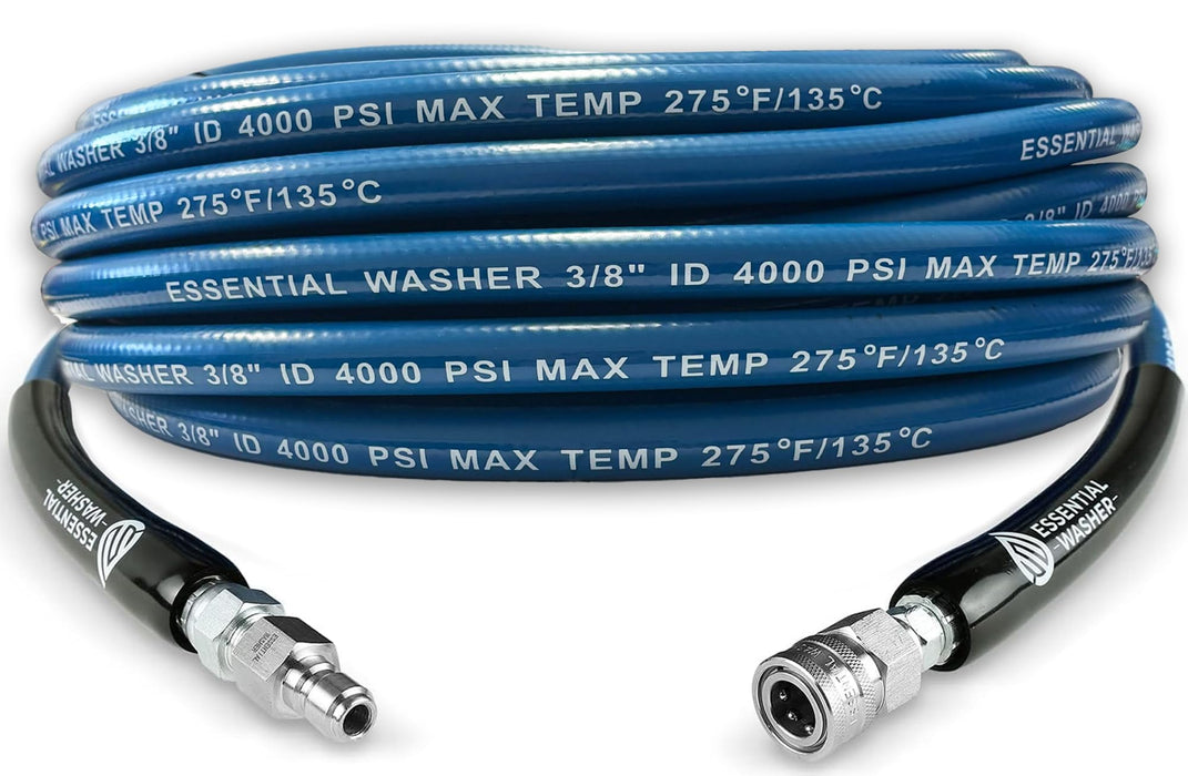 Pressure Washer Hose With 3/8 Quick Connect Fittings and 360 Swivel Outlet | 4000 PSI