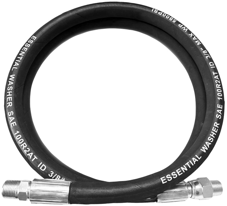 Pressure Washer 3/8" Male NPT Hose Whip Line with Fixed and Swivel Ends