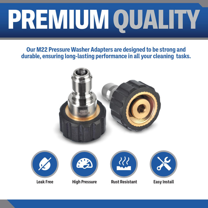 Pressure Washer M22 Quick Connect Adapter Set Variations