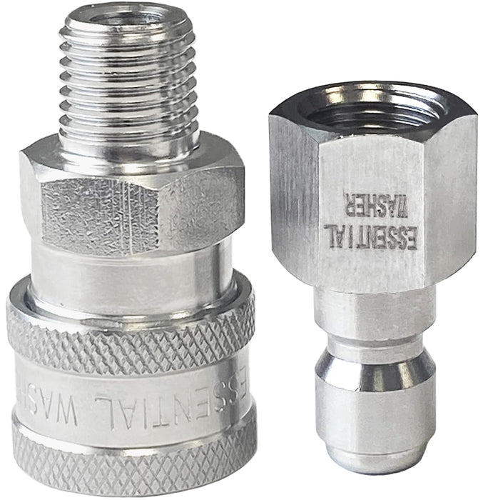 Pressure Washer Fittings Stainless Steel Quick 1/4 Inch Connect Coupler Socket/Plug Adapter Set