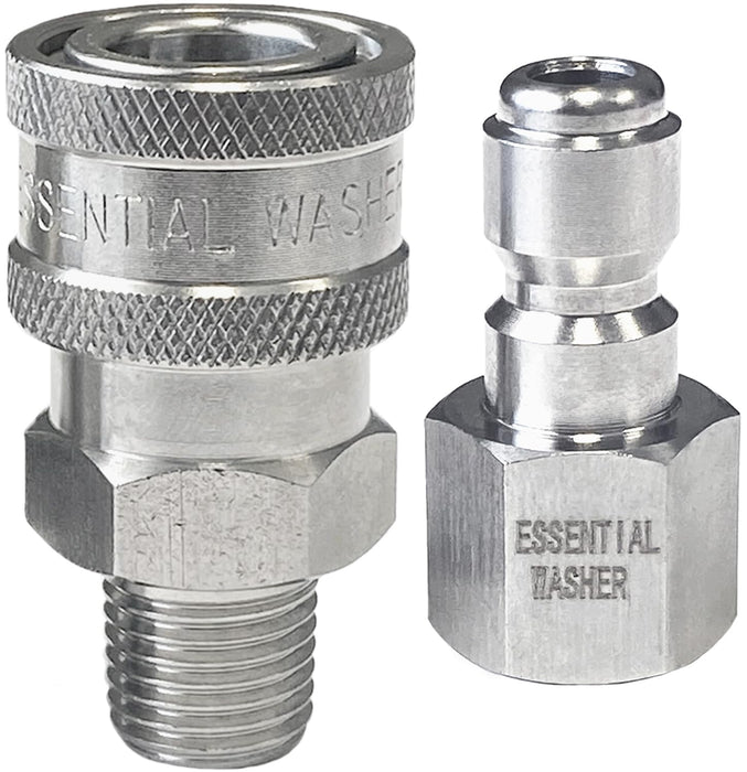 Pressure Washer Fittings Stainless Steel Quick 1/4 Inch Connect Coupler Socket/Plug Adapter Set