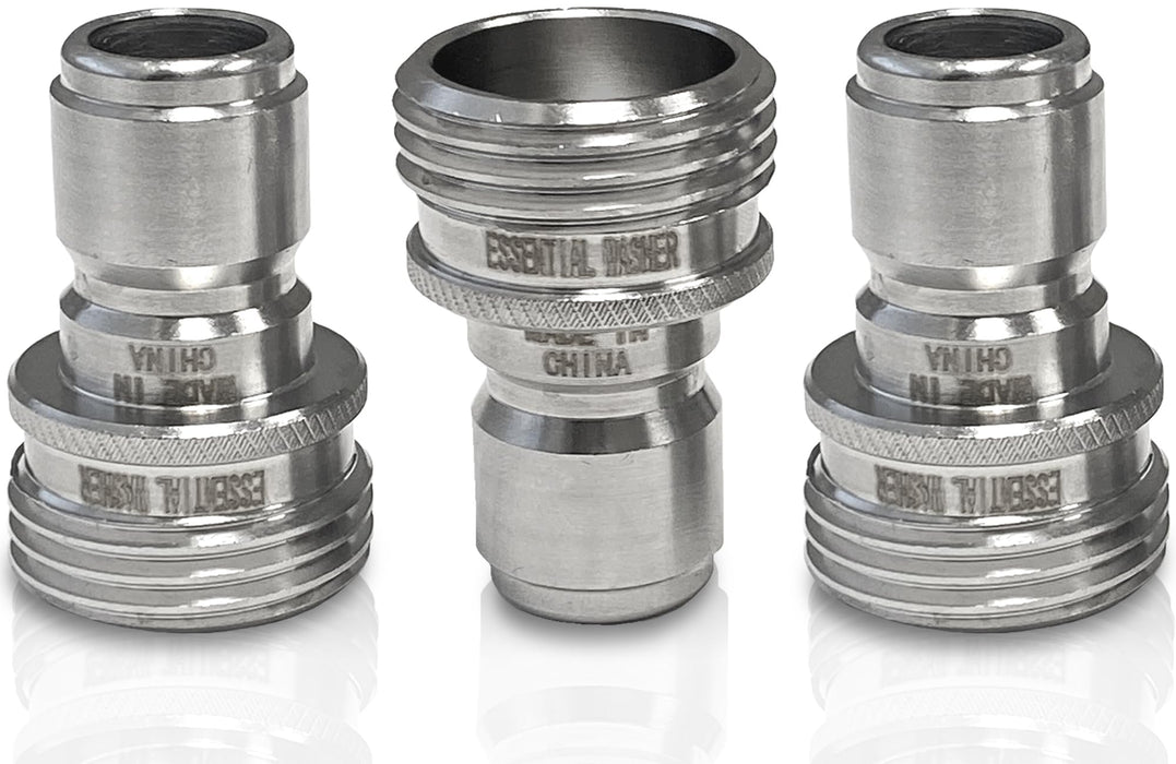 Garden Hose ¾” Stainless Steel Quick Connect Fittings Plug & Coupler Set