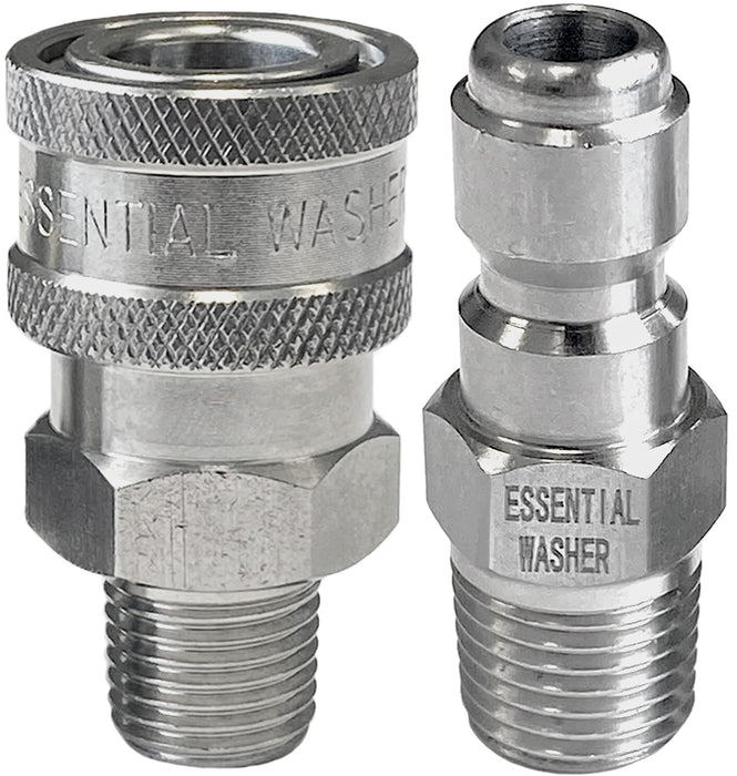 Pressure Washer Fittings Stainless Steel Quick 1/4 Inch Connect Coupler Socket/Plug Adapter Set