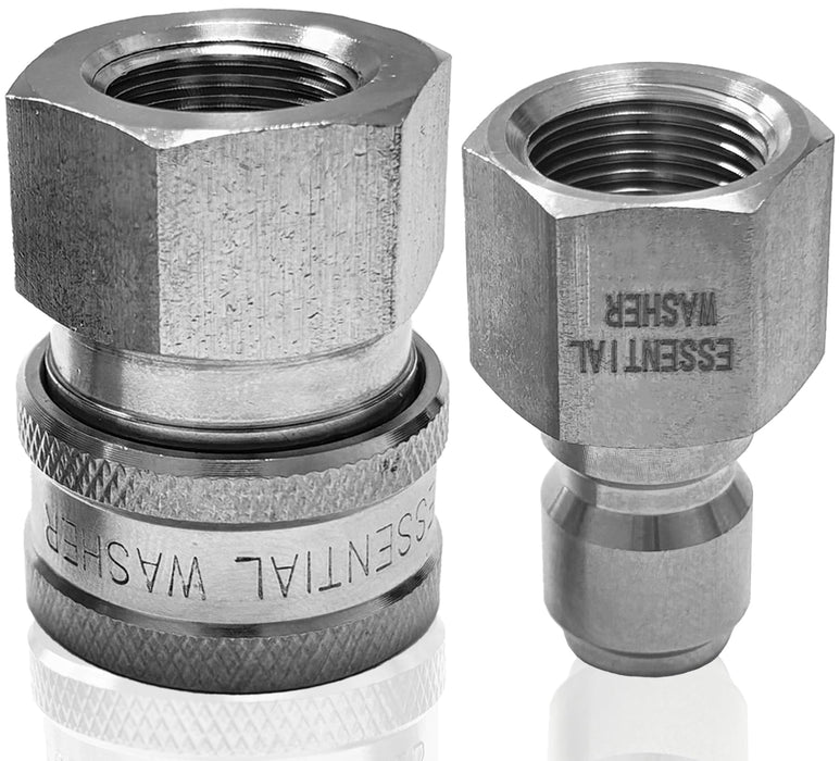 Pressure Washer Fittings Stainless Steel Quick 3/8 Inch Connect Coupler Socket/Plug Adapter Set