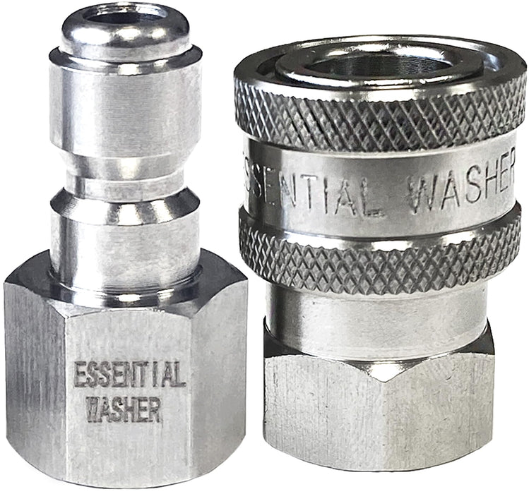 Pressure Washer Fittings Stainless Steel Quick 1/4 Inch Connect Coupler Socket/Plug Adapter Set