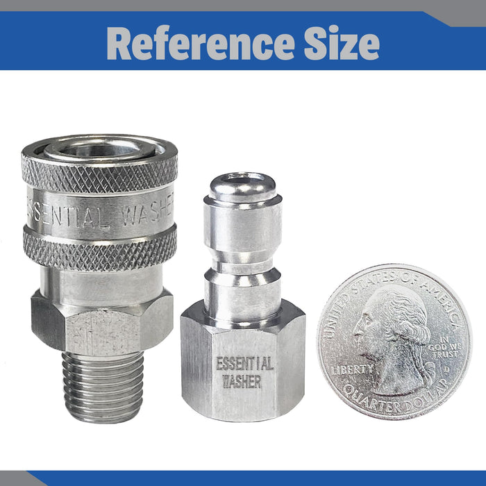 Pressure Washer Fittings Stainless Steel Quick 1/4 Inch Connect Coupler Socket/Plug Adapter Set