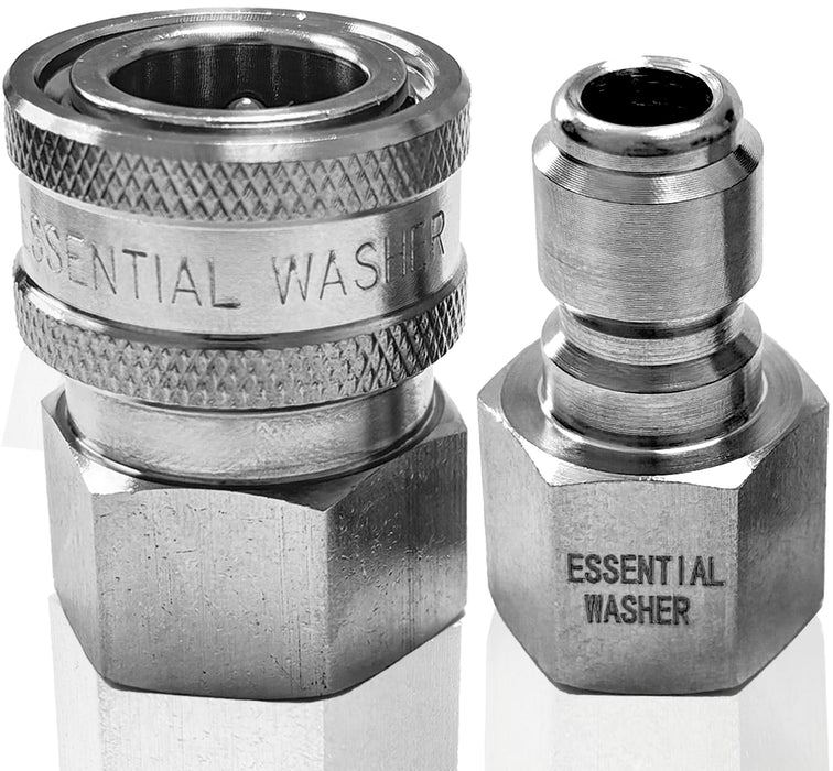Pressure Washer Fittings Stainless Steel Quick 3/8 Inch Connect Coupler Socket/Plug Adapter Set