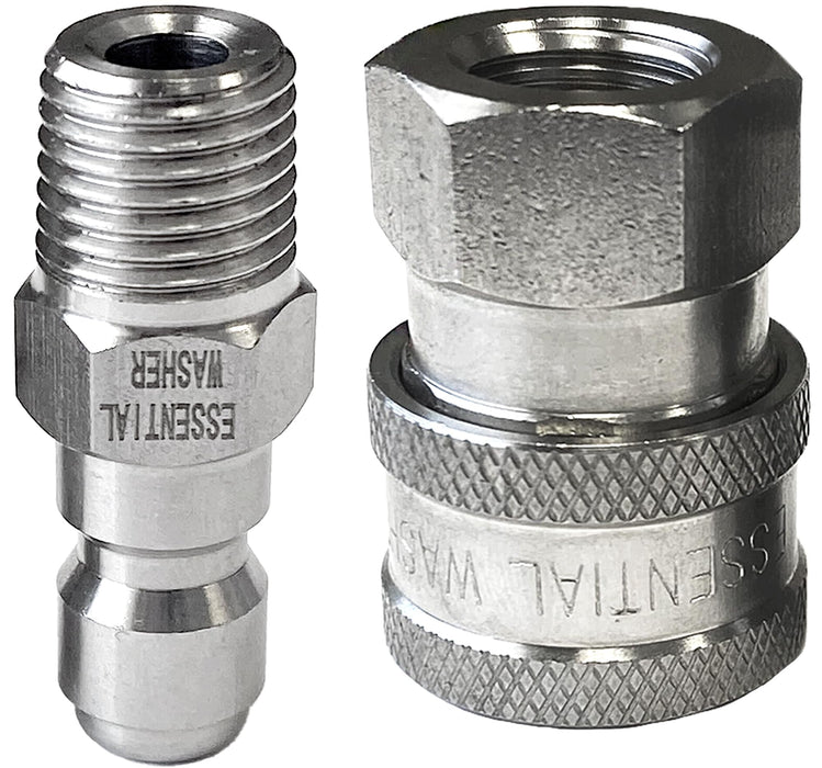 Pressure Washer Fittings Stainless Steel Quick 1/4 Inch Connect Coupler Socket/Plug Adapter Set