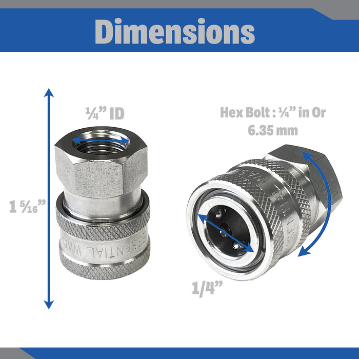Pressure Washer Stainless Steel 1/4” Quick Connect Female NPT Fittings
