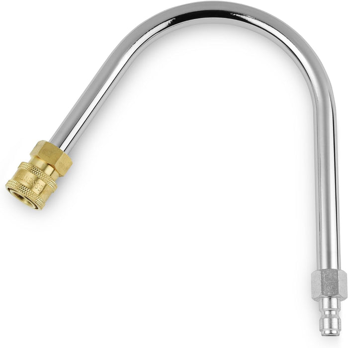 ESSENTIAL WASHER 120 Degree Bend Pressure Washer Gutter Cleaner Attachment with 1/4'' Quick Connect Brass Coupler and Plated Steel Plug