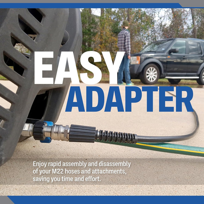 ESSENTIAL WASHER M22 To 3/8 Quick Connect | 5000 PSI Pressure Washer Quick Connect | M22 15mm Quick Connect