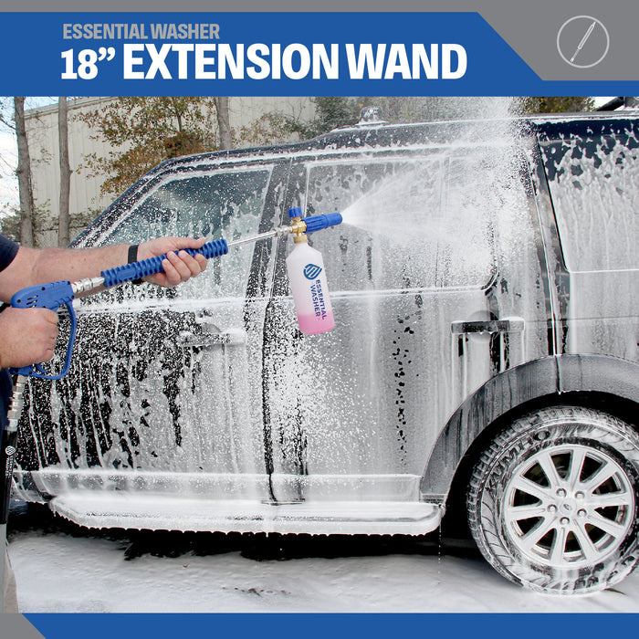 18" Pressure Washer Extension Wand - Stainless Steel with Preinstalled Fittings