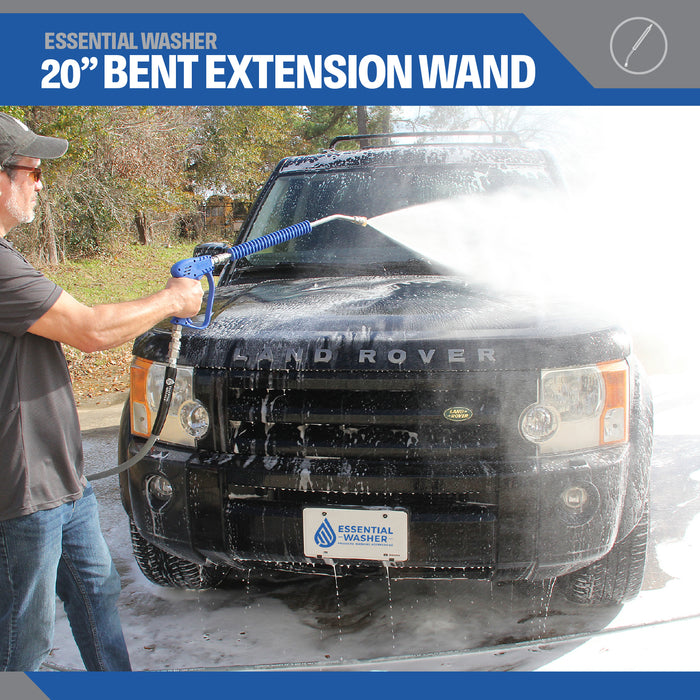 20" Pressure Washer Extension Wand with 20-Degree Bend - Stainless Steel with Preinstalled Fittings