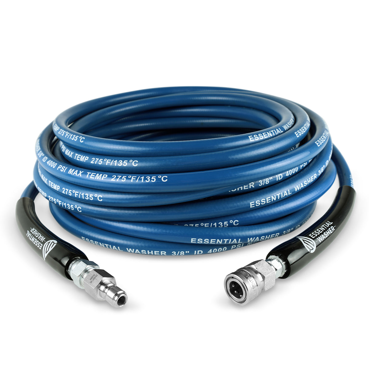 50 FT Blue Pressure Washer Hose With Stainless Steel Fittings