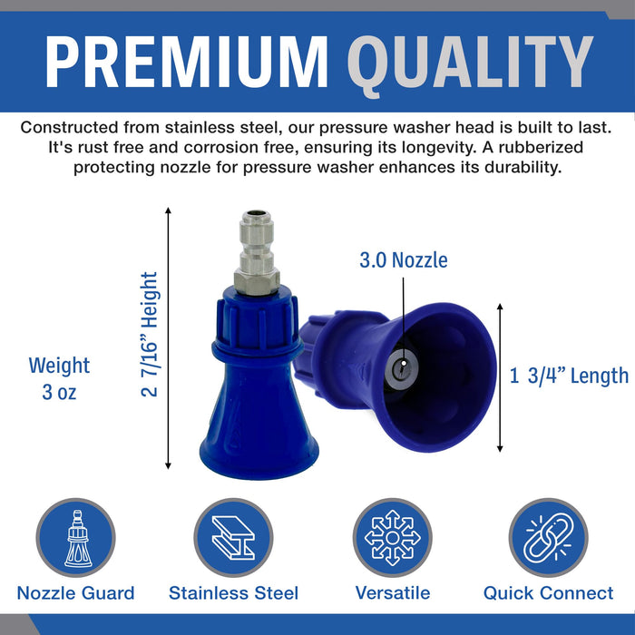 Pressure Washer 1/4" Stainless Steel Quick Connect Nozzle Guard With 40° Angle