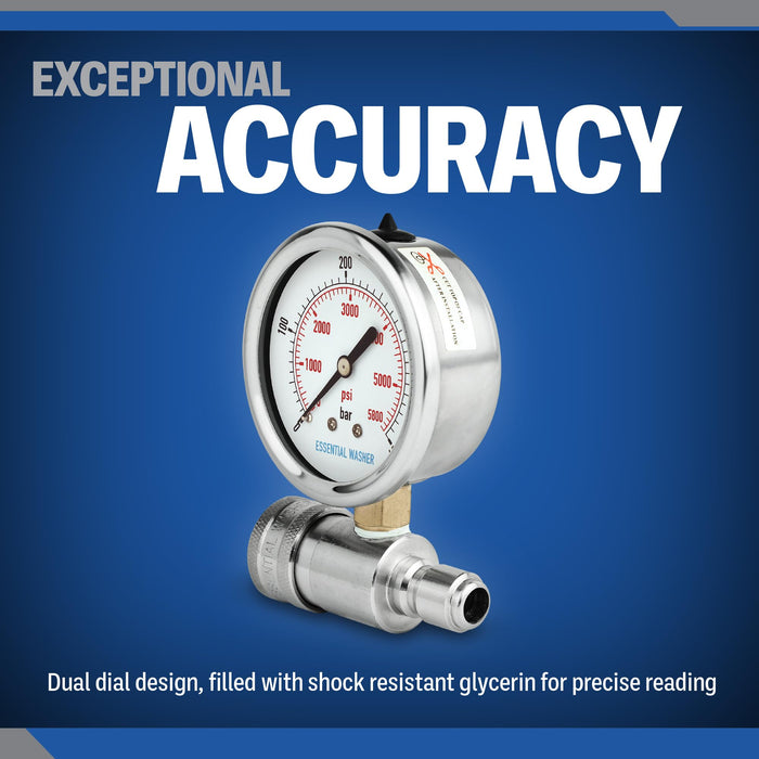 Pressure Washer 3/8 Inch Quick Connect with Plug Gauge Kit