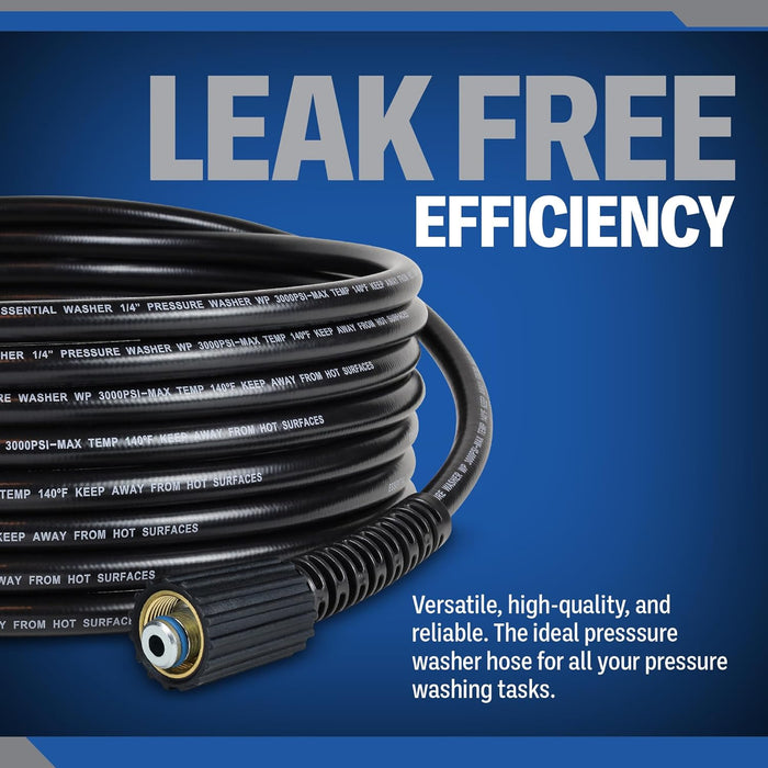 ESSENTIAL WASHER Pressure Washer Hose 25FT 1/4" | 3000 PSI Power Washer Hose M22F 14mm PVC Kink Free