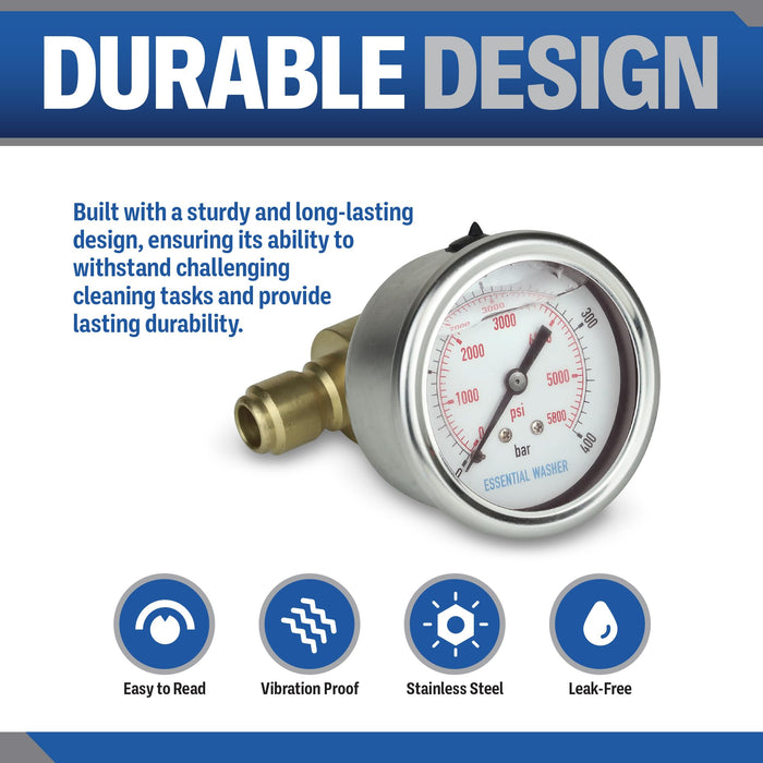Pressure Washer 3/8 Inch Quick Connect with Plug Gauge Kit