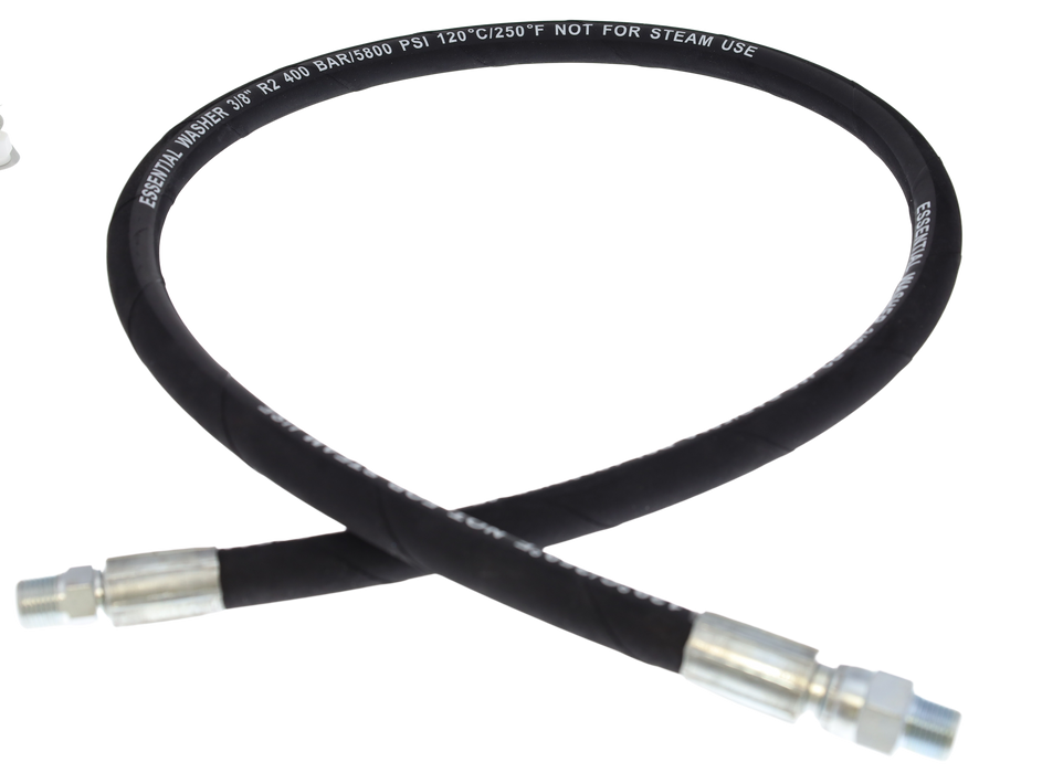 4FT WHIP LINE FOR PRESSURE WASHER REEL AND OTHER APPLICATIONS - 3/8" 5800 PSI HEAVY DUTY COMMERCIAL GRADE