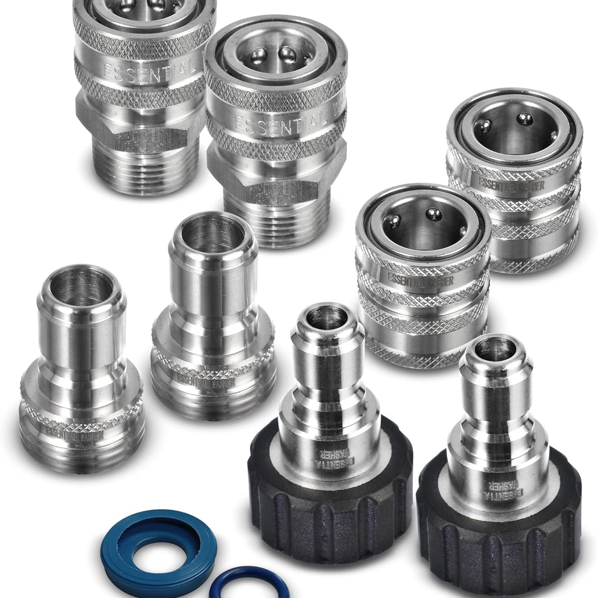 2 Stück M22 15 Mm Auf 3/8 Zoll Schnellanschluss-Adapter – Für Hochdruckreiniger Bis 5000 PSI, Aus Messing