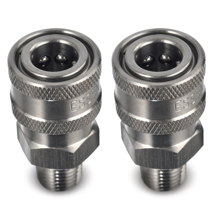 Stainless Steel Pressure Washer Quick Connect Fittings Set Of 2 | Male