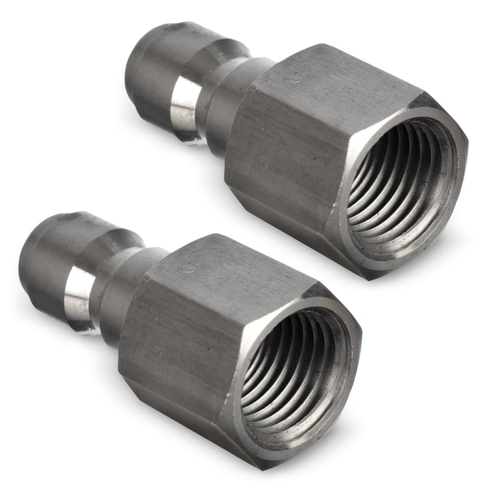 Stainless Steel Pressure Washer Quick Connect Plugs - Set of 2 - Female